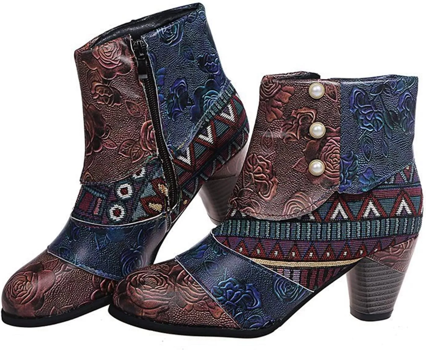 Lausiuoe Ankle Boots For Women Dressy Chunky Heel Pointed Toe Side Zipper Booties Fashion Western Short Boots Shoes