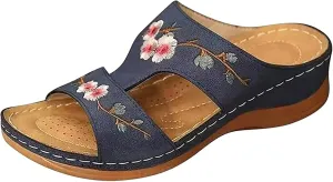 Lausiuoe Orthopedic Sandals For Women Plantar Fasciitis Arch Heel Support Orthotic Flips Flops Comfortable Walking Slides