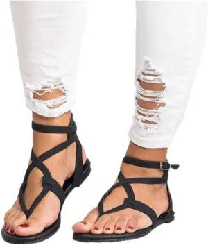 Lausiuoe Summer Sandals for Women,Women's Clip Toe Flat Sandals Dress Beach Shoes Casual Dressy Cute Thong Flip Flops