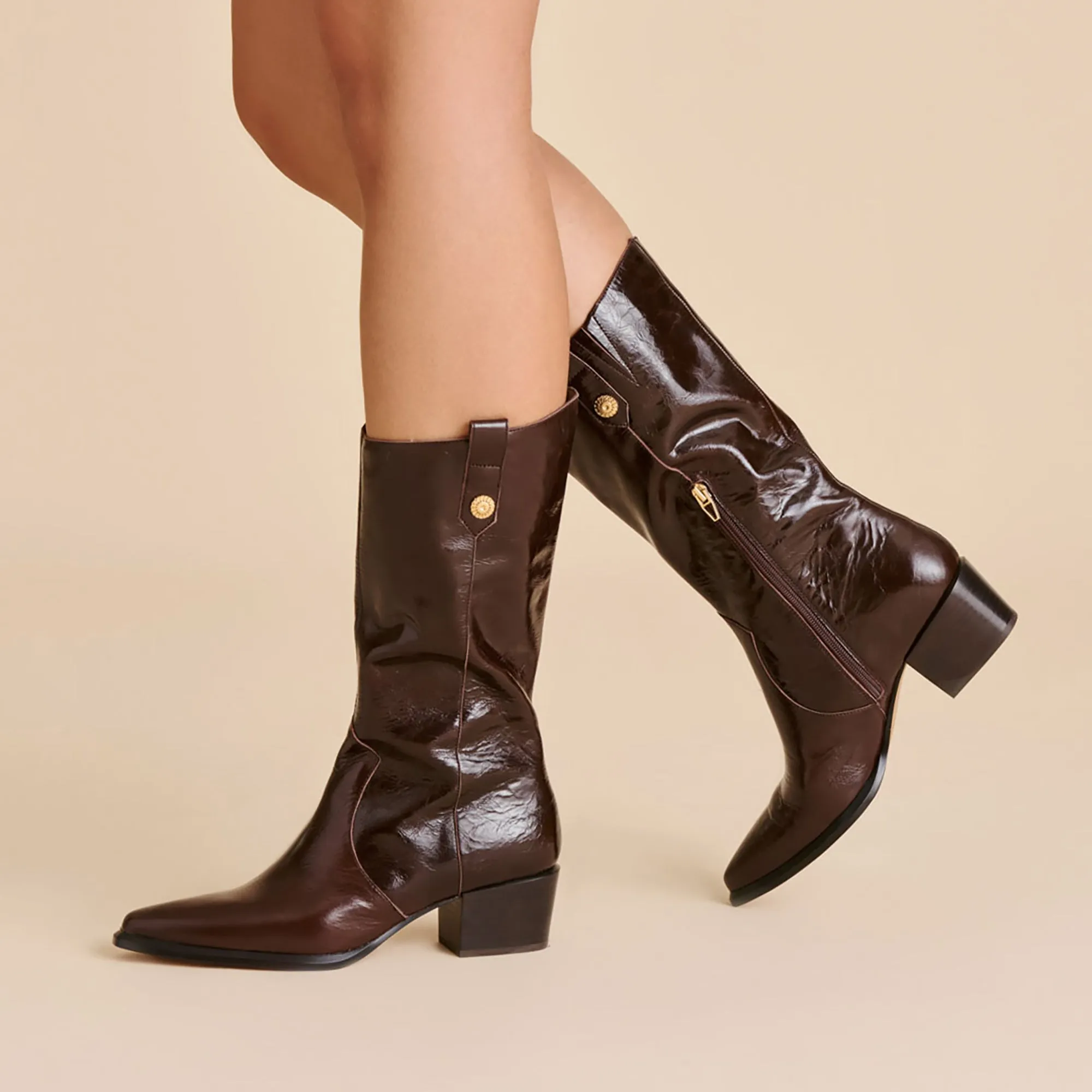 VERN BOOTS CHOCOLATE LEATHER Premium Leather