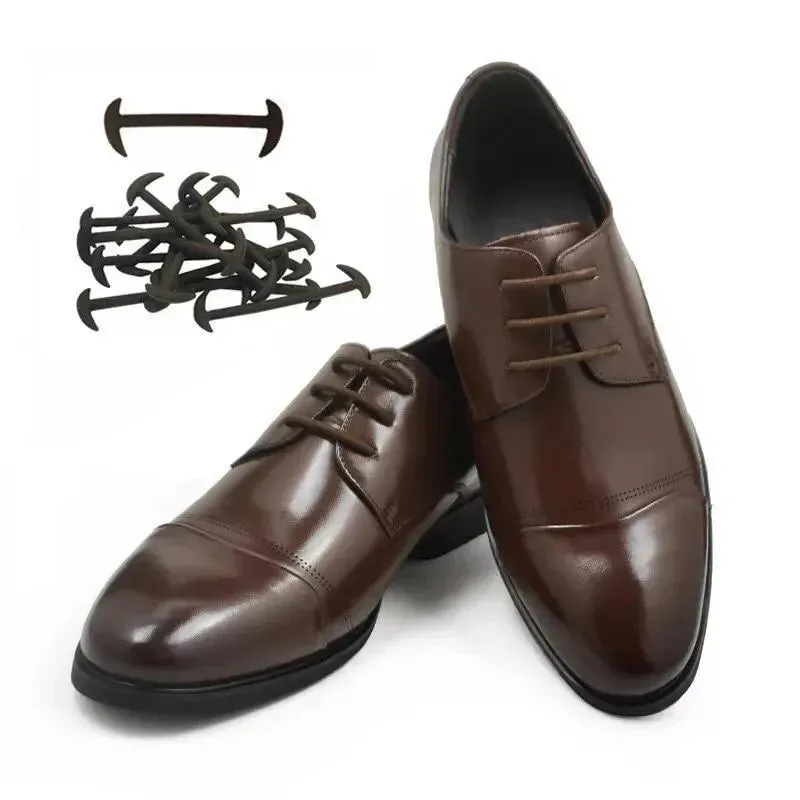 Leather No Tie Shoelaces For Dress Shoes 12pcs/set