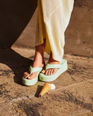 Leather Platform Sandals - E17HP - Emili Sindlev x Manebí Pastel Green