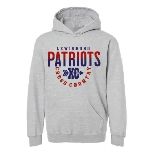 Lewisburg Cross Country Unisex Hooded Sweatshirt - Athletic Gray