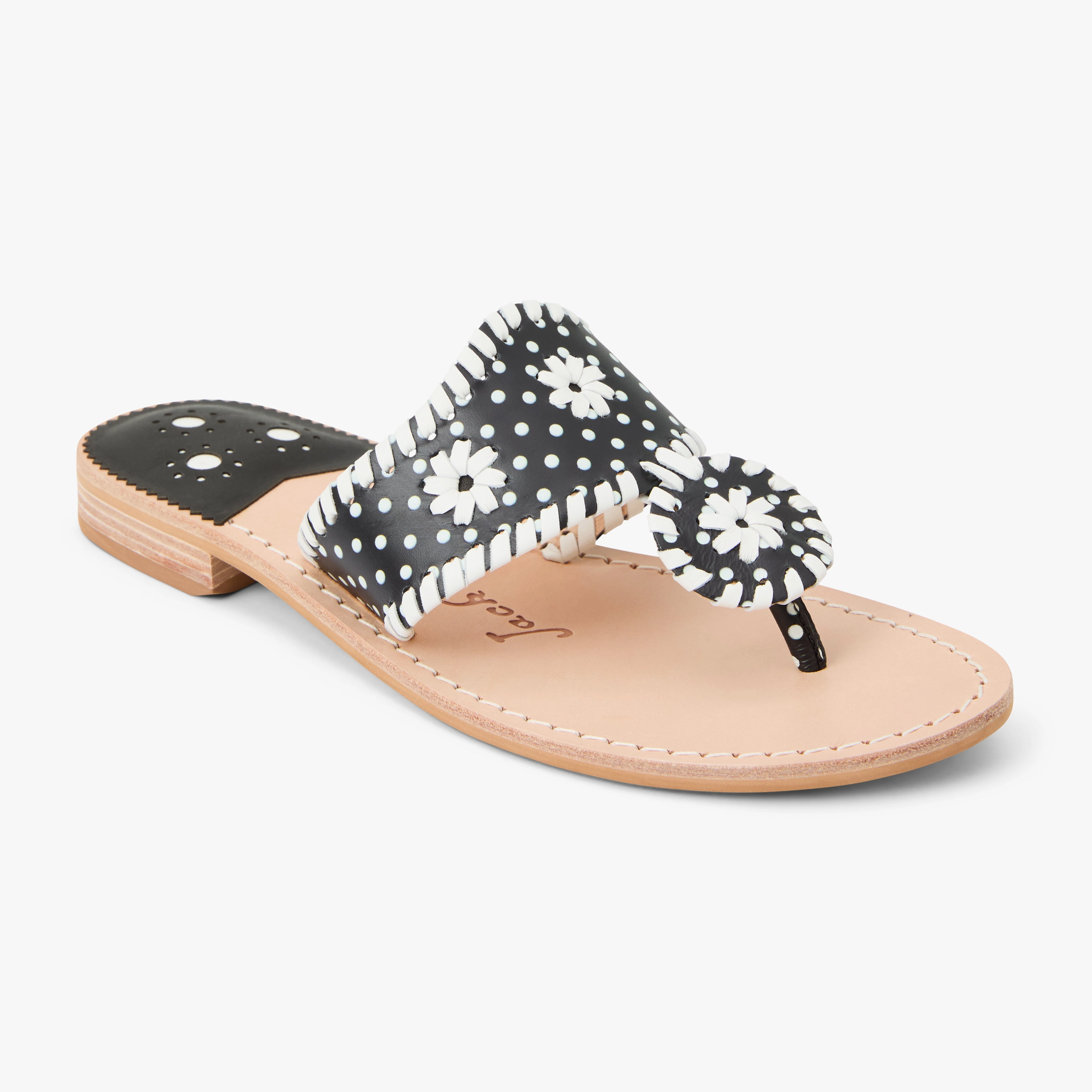 Resilient Outsole Jacks Leather Flat Sandal
