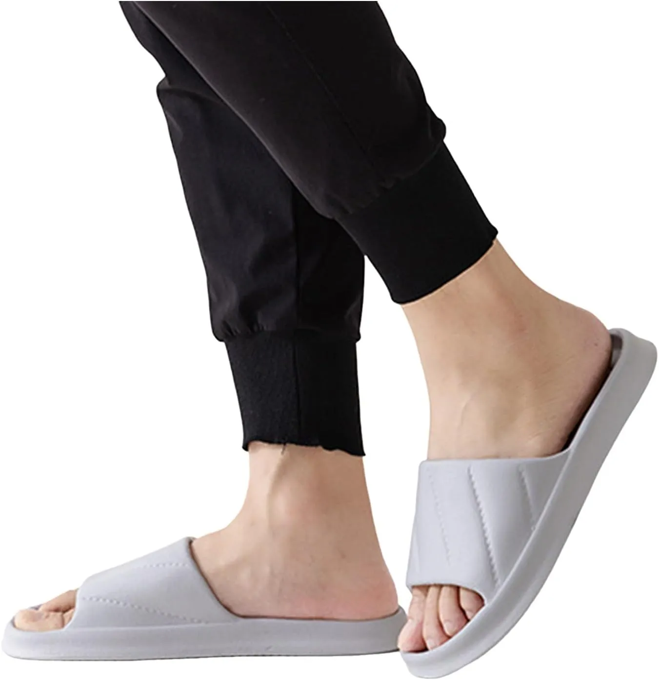 Lightweight Memory Foam Slides for Men and Women Shoes Indoor and Outdoor Women's Robes Long Plush and Matching Slippers