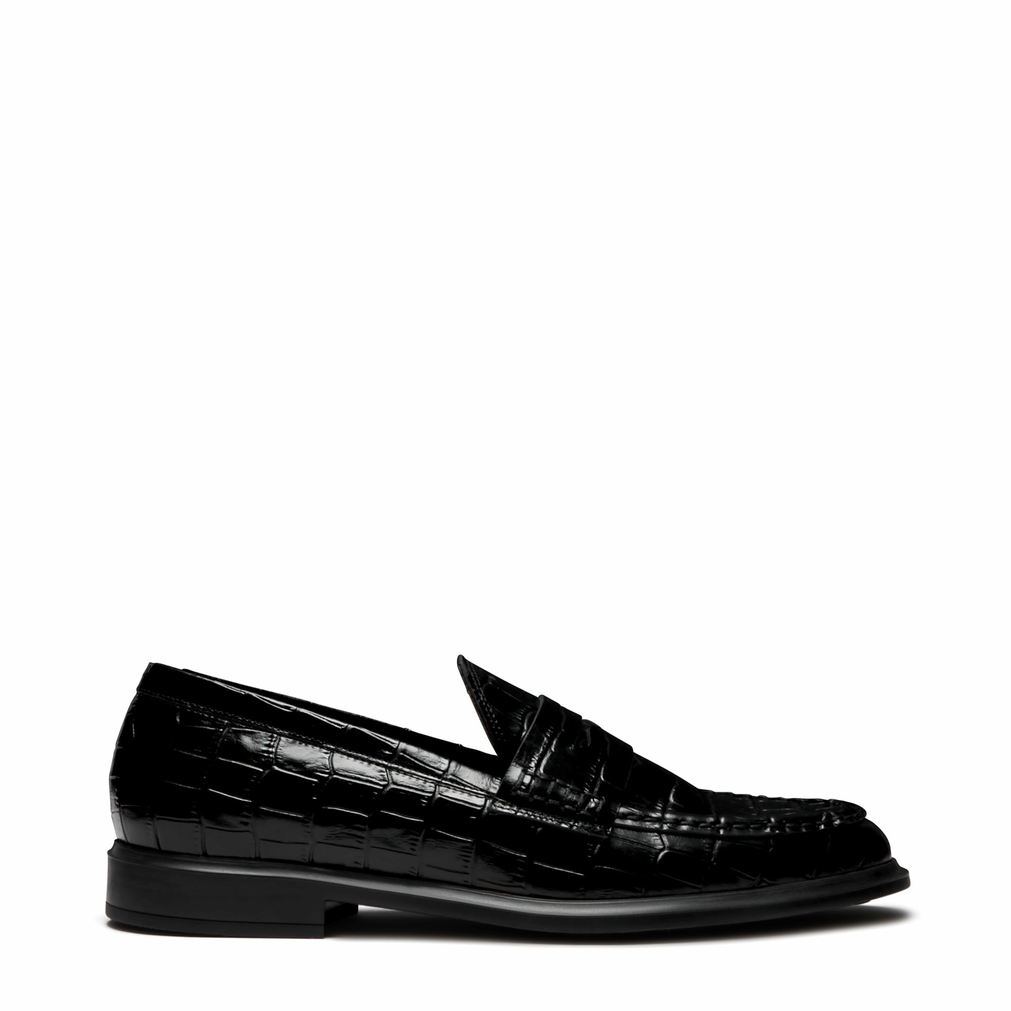 Vend?me Blandine croco black calfskin leather loafers Neat Guard Casual