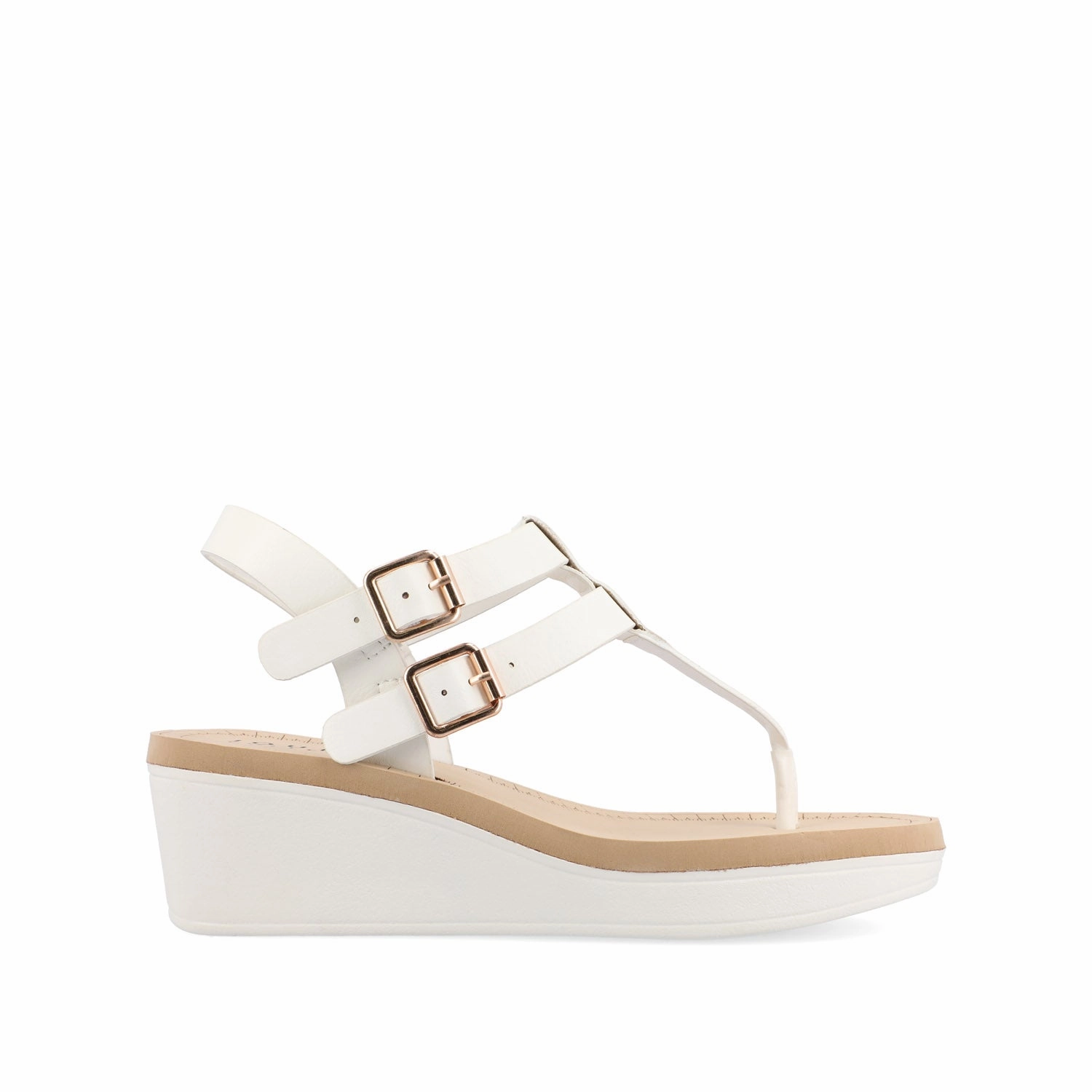 Modern Comfort Elegant BIANCA WEDGE HEELED SANDALS IN VEGAN LEATHER