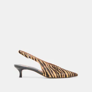 ALENNA HEELS TIGER CALF HAIR Point Toe Refined Craft