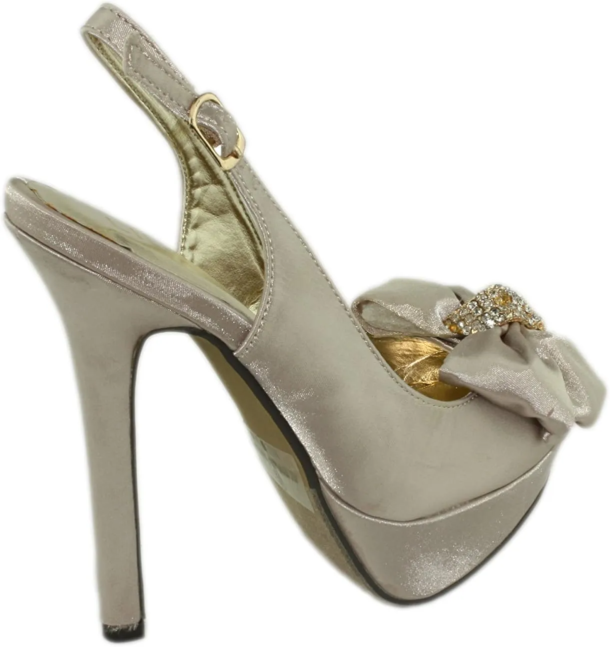 Liliana Women's Pressly-56 Fabric Peep-Toe Slingback Party Platform High Heels