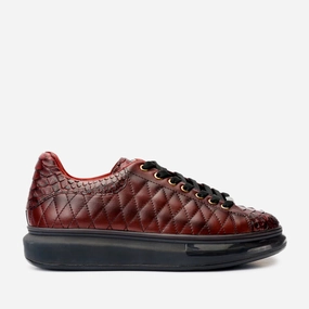The Adler Burgundy Snk Leather Men Sneaker Limited Edition Exclusive chic
