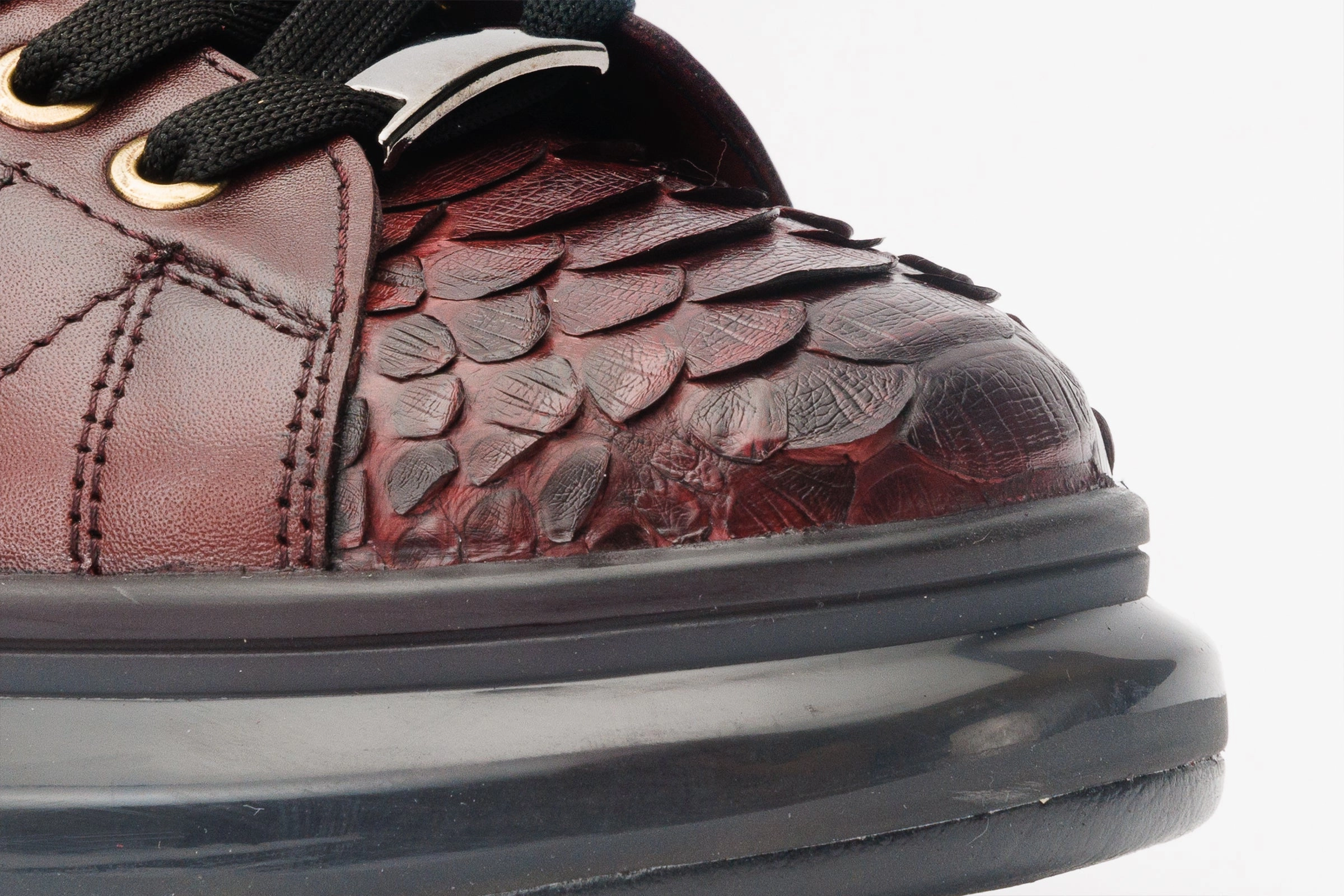 Upgraded piece The Adler Burgundy Snk Leather Men Sneaker Limited Edition