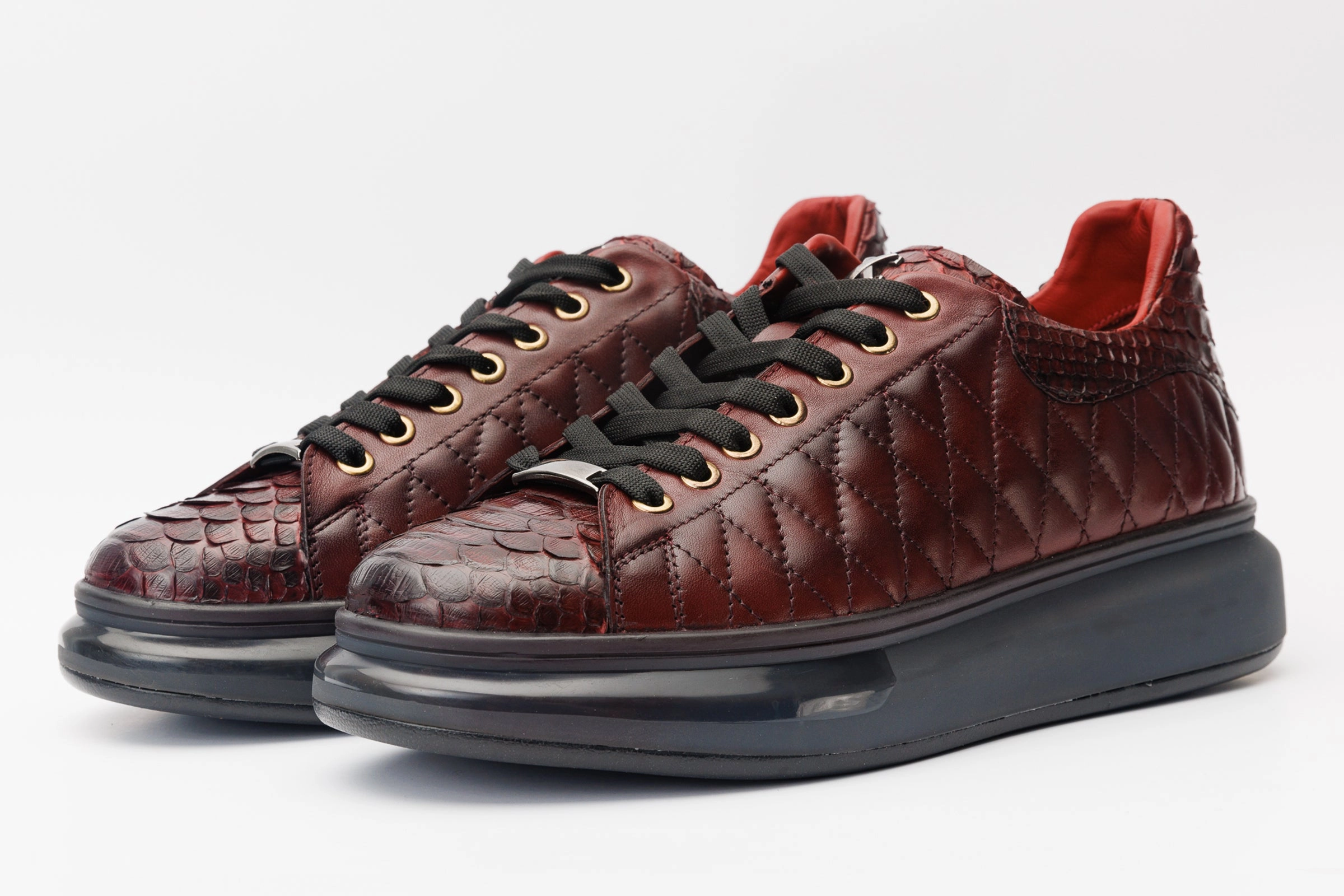 The Adler Burgundy Snk Leather Men Sneaker Limited Edition Dynamic Flex System traction - level