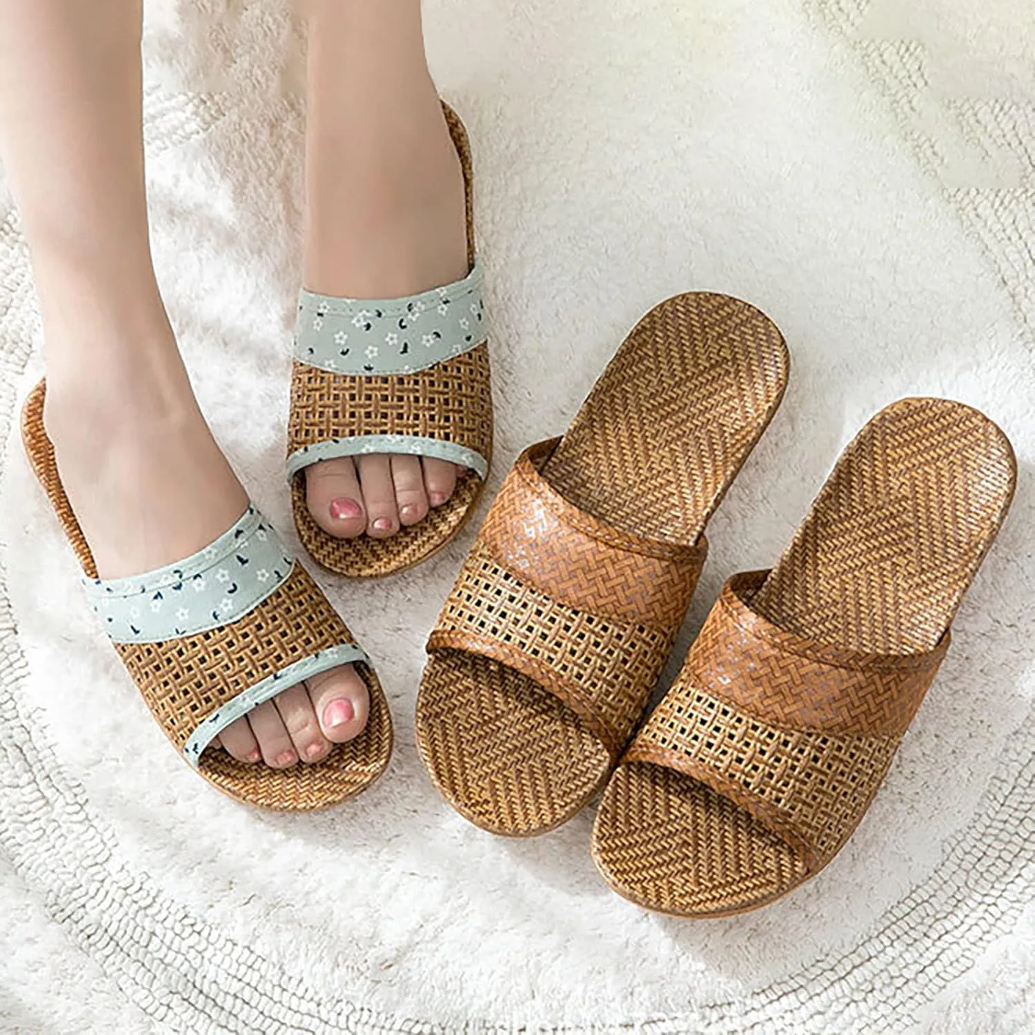 Linen Home Slippers Casual Sandals Couples Summer Tiger Pattern Home Interior Slip Thick Sole Floor Linen Slippers
