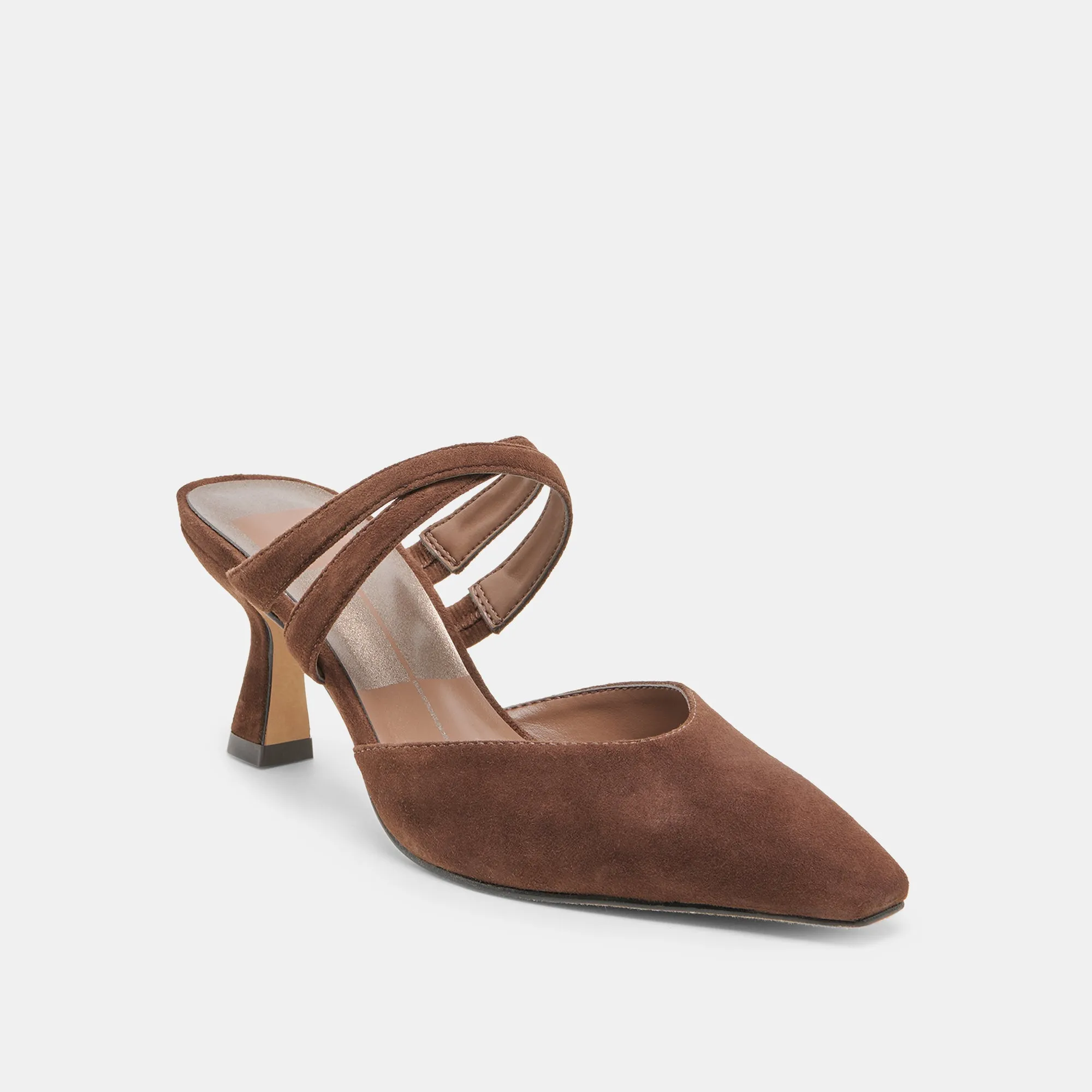 LINORE HEELS DK BROWN SUEDE Classy Footwear