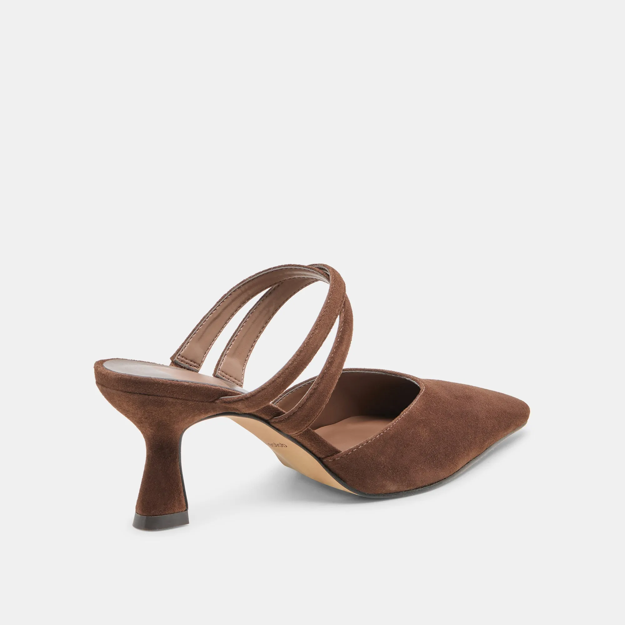 LINORE HEELS DK BROWN SUEDE Party Ready