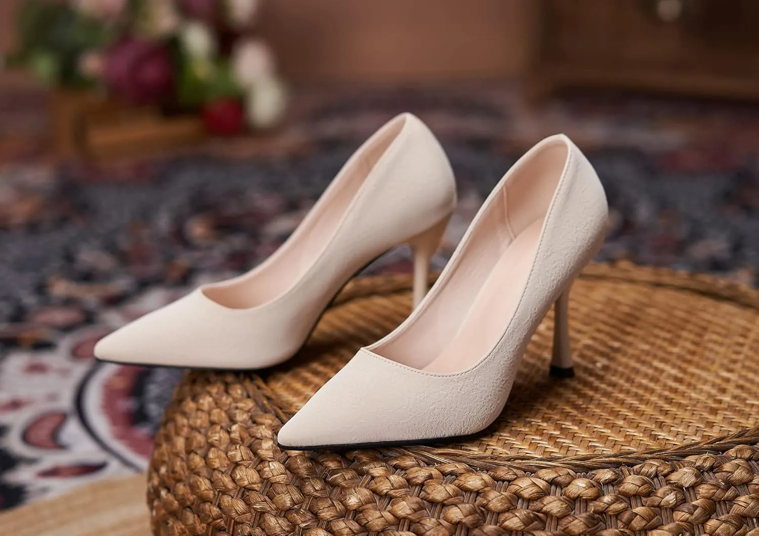 LizFoYa Women Pointed Toe Sexy High Heels Evening Bridal Stiletto Wedding Pump Shoes Slip On High Heels