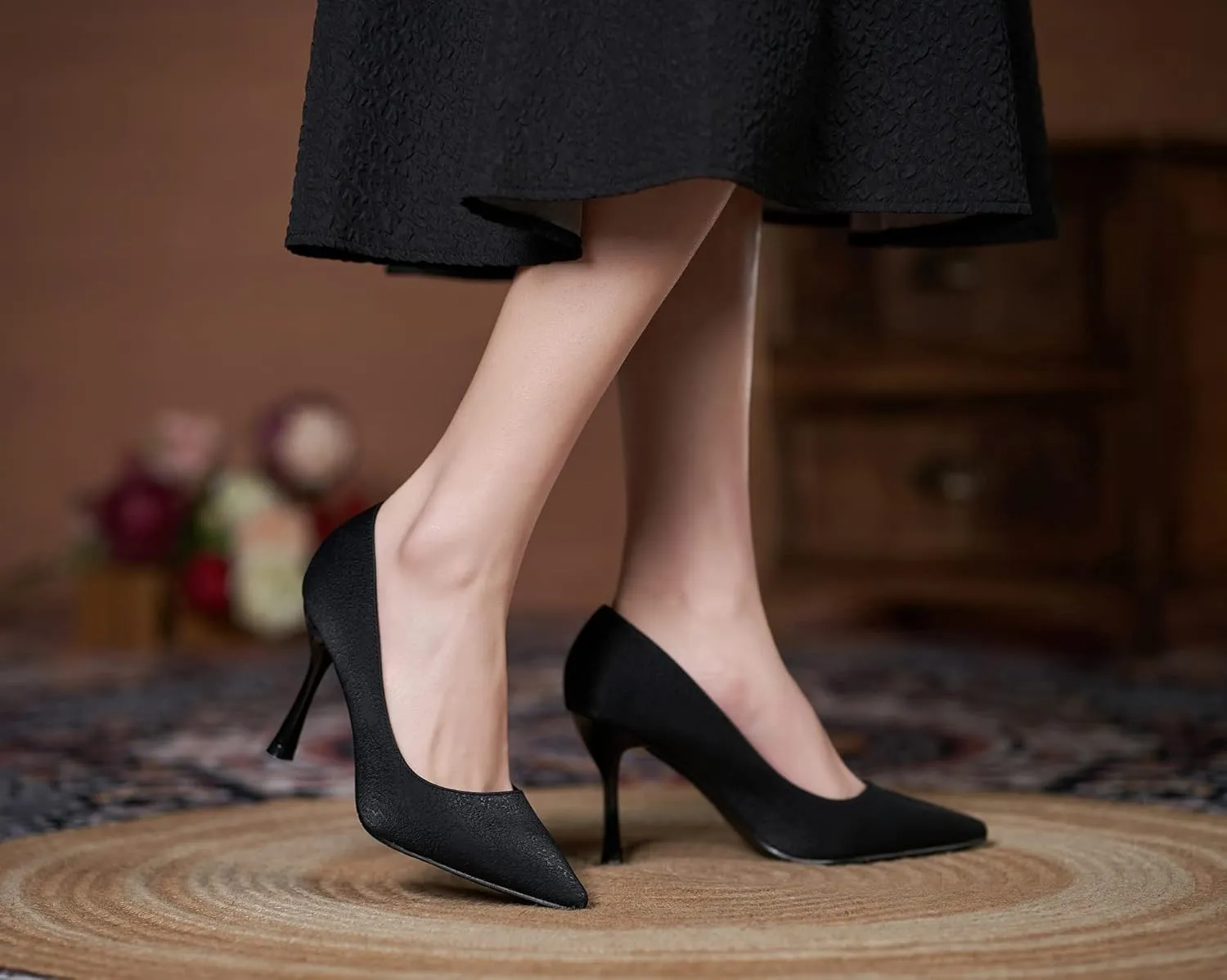 LizFoYa Women Pointed Toe Sexy High Heels Evening Bridal Stiletto Wedding Pump Shoes Slip On High Heels