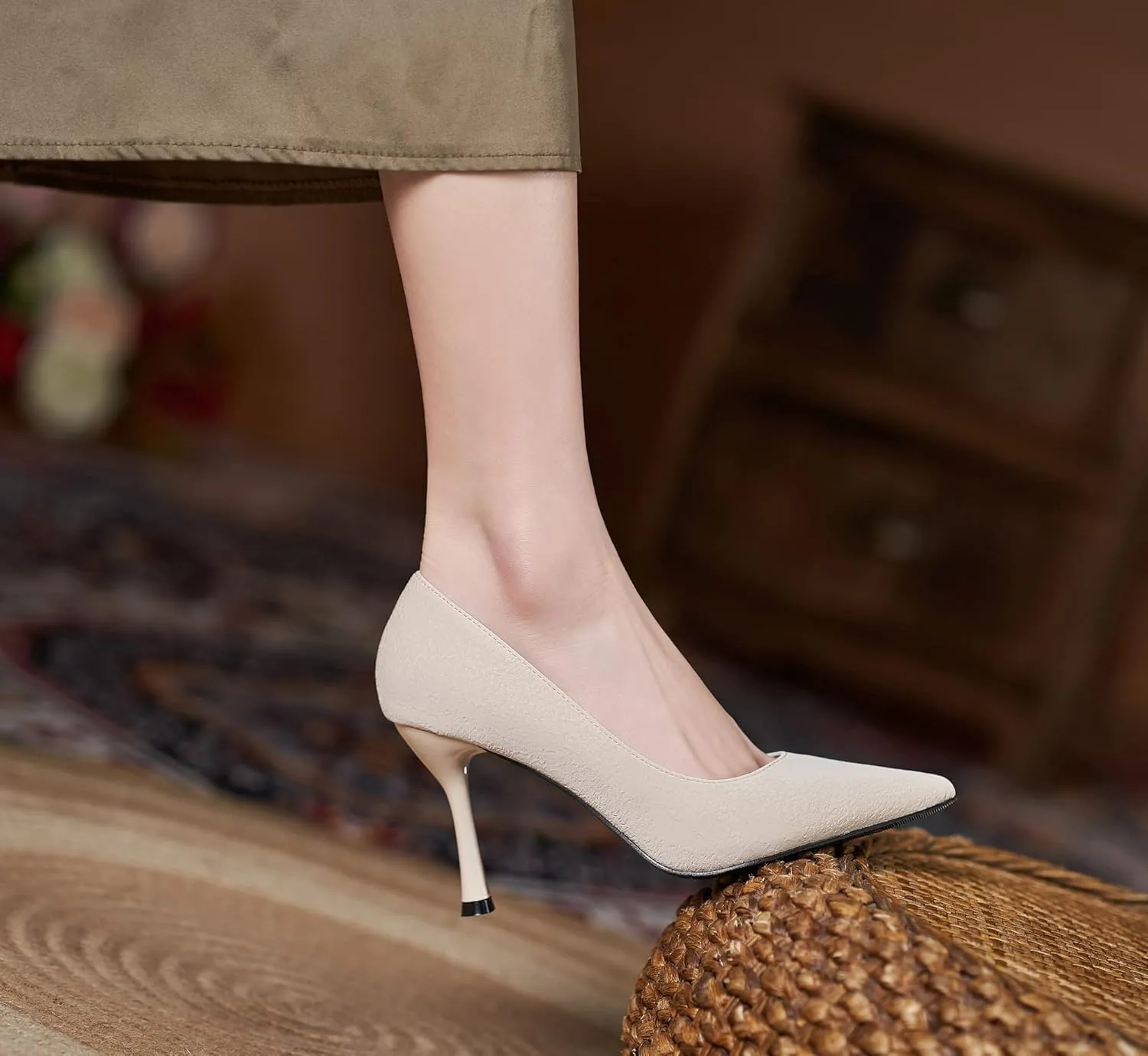 LizFoYa Women Pointed Toe Sexy High Heels Evening Bridal Stiletto Wedding Pump Shoes Slip On High Heels