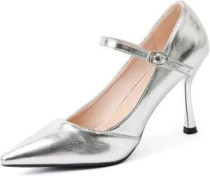 LizFoYa Women Pumps Pointed Toe Stiletto Heels Evening Party Wedding Shoes Adjustable Strap High Heels