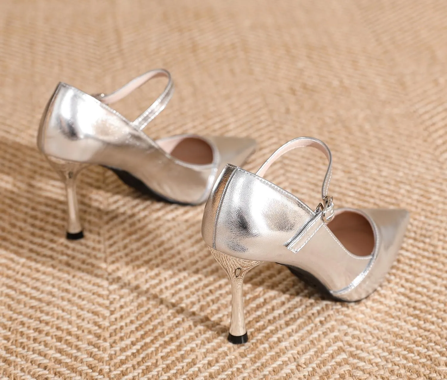 LizFoYa Women Pumps Pointed Toe Stiletto Heels Evening Party Wedding Shoes Adjustable Strap High Heels