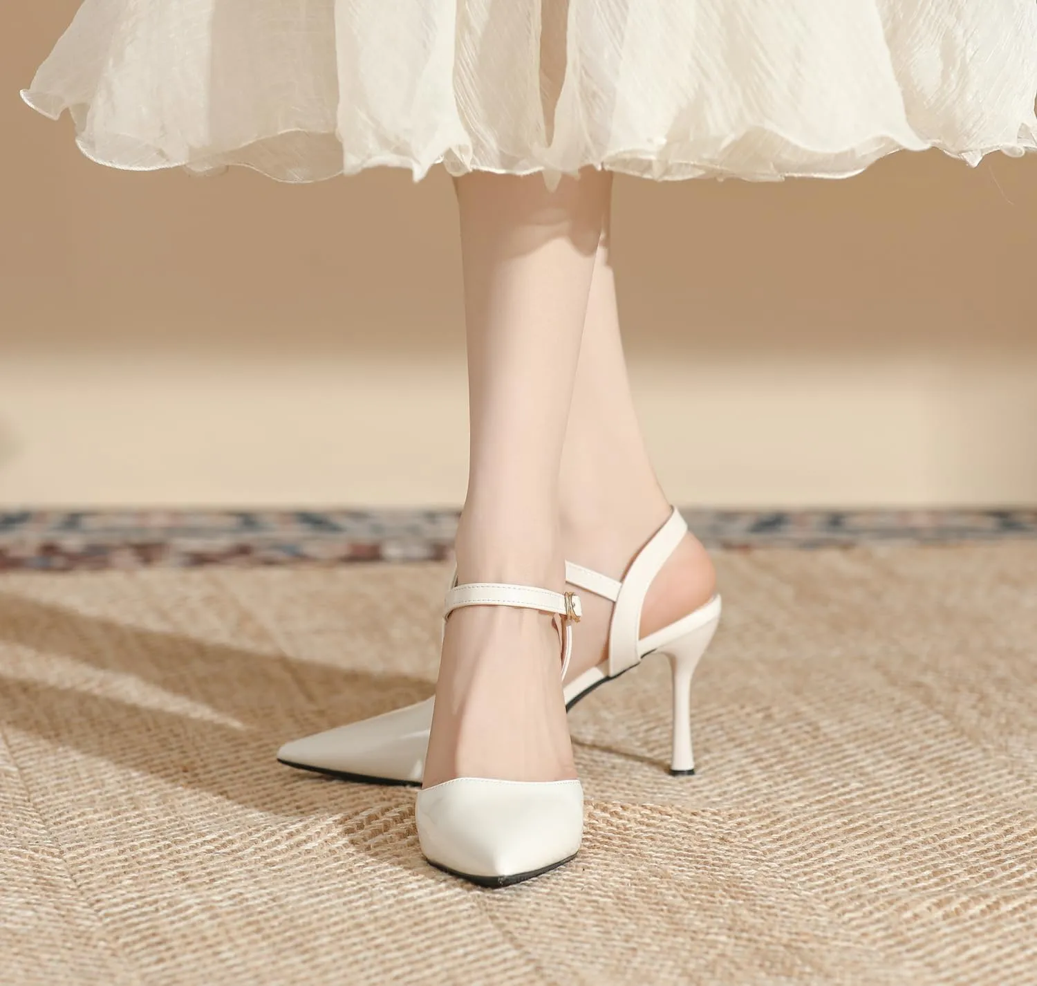 LizFoYa Womens Patent Leather High Heels Ankle Strap Dress Party Pumps Pointed Toe D'Orsay Shoes