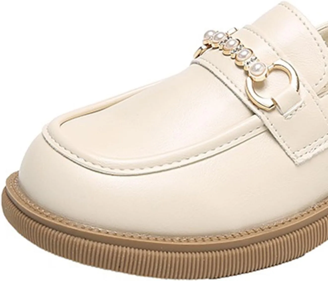 Loafers for Women Women's Low Heel Leather Casual Shoes Autumn Round Toe Comfortable Footwear