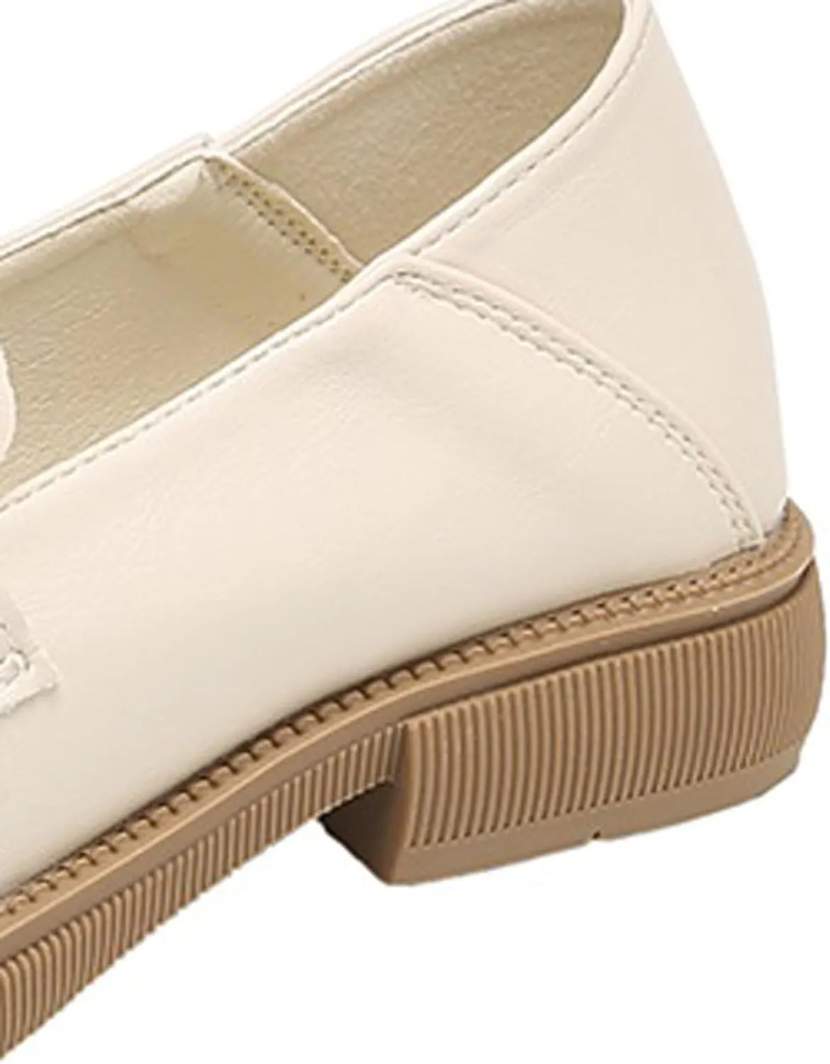 Loafers for Women Women's Low Heel Leather Casual Shoes Autumn Round Toe Comfortable Footwear