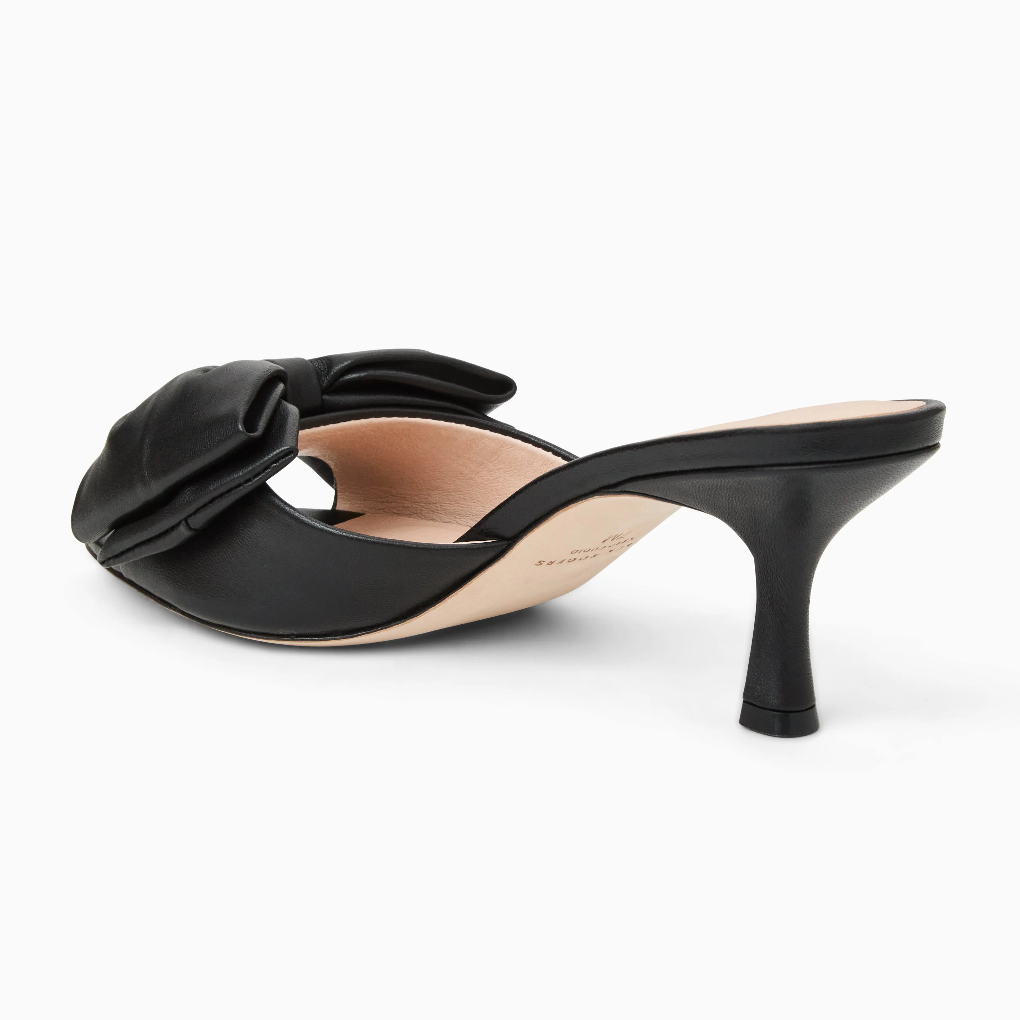 Premium Footwear Stiletto Heel Lola Bow Leather Mid Heel