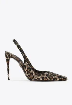 Lollo 105 Leopard Print Slingback Pumps