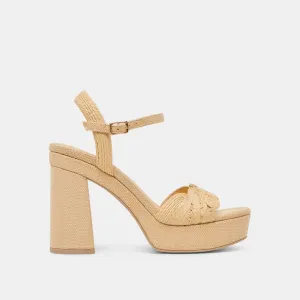 TINAYA HEELS LT NATURAL RAFFIA Night Spark