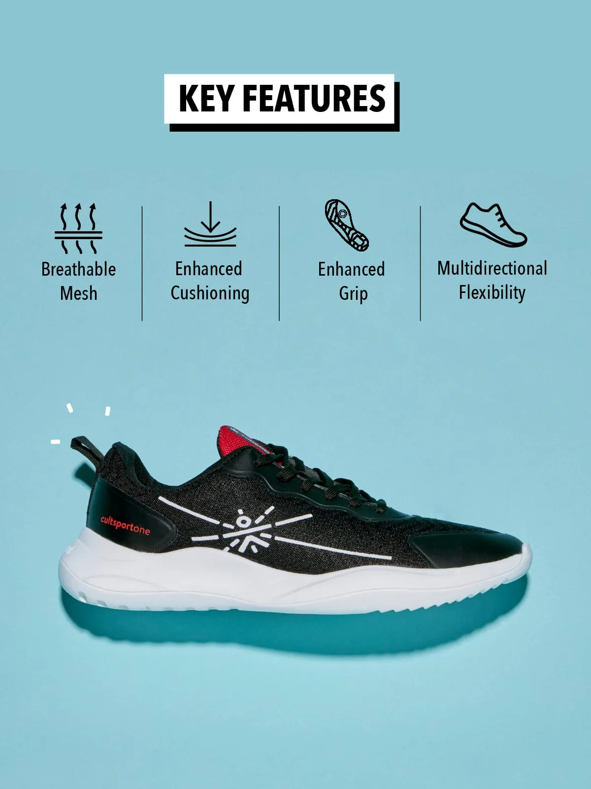 Lope Men Running Shoes - Black/Red