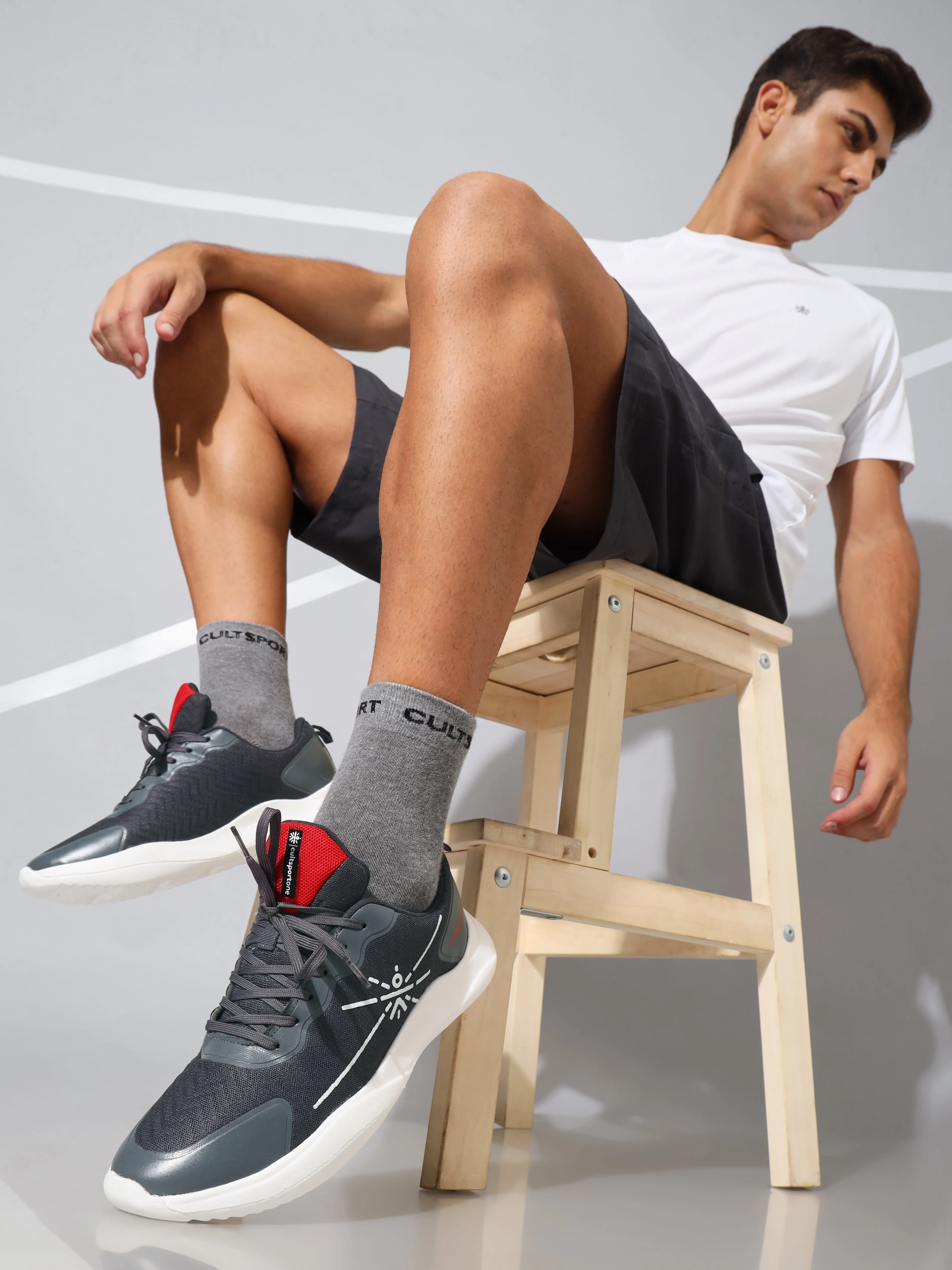 Lope Men Running Shoes - Grey/Red