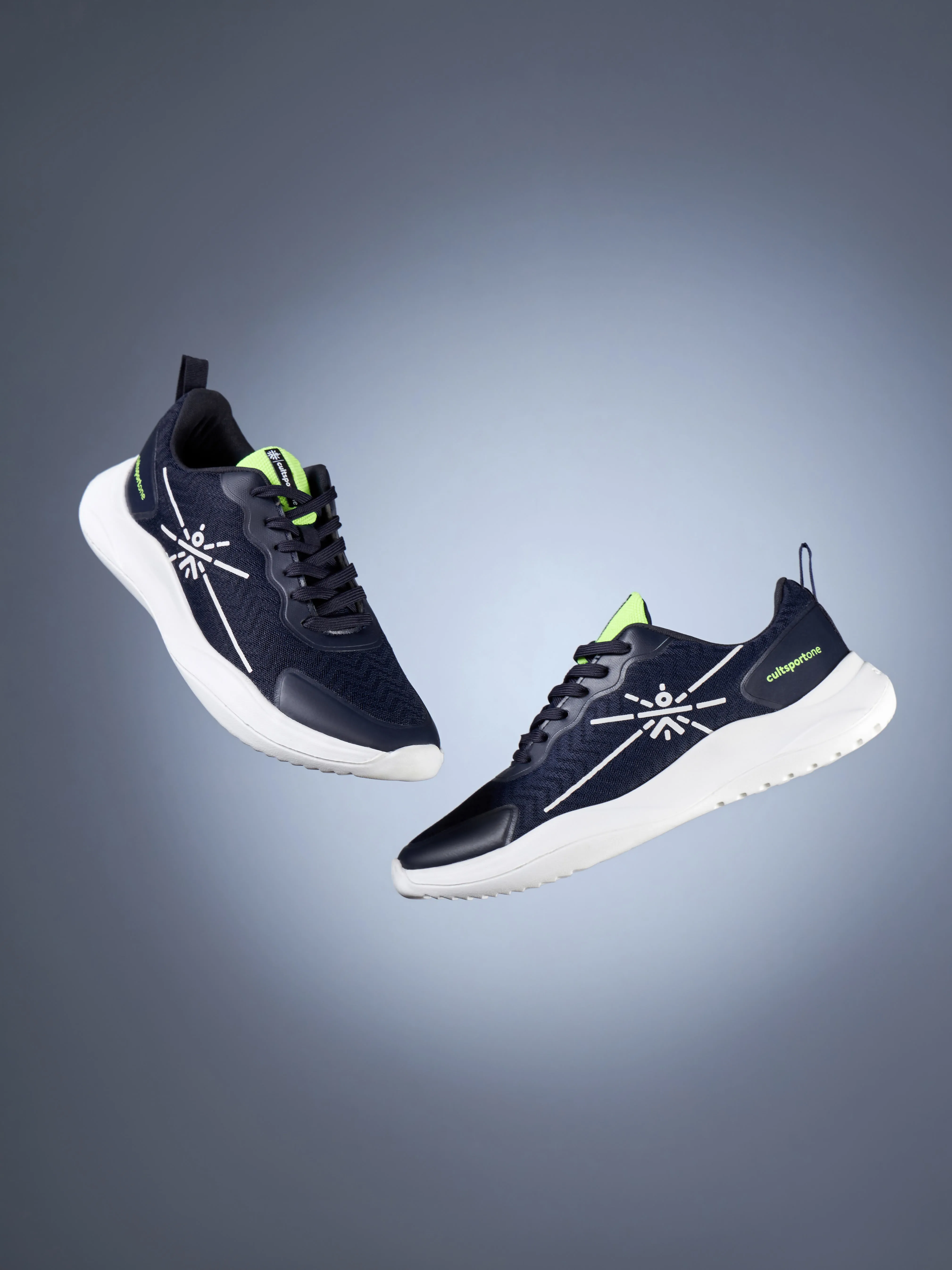 Lope Men Running Shoes - Navy/Lime Green