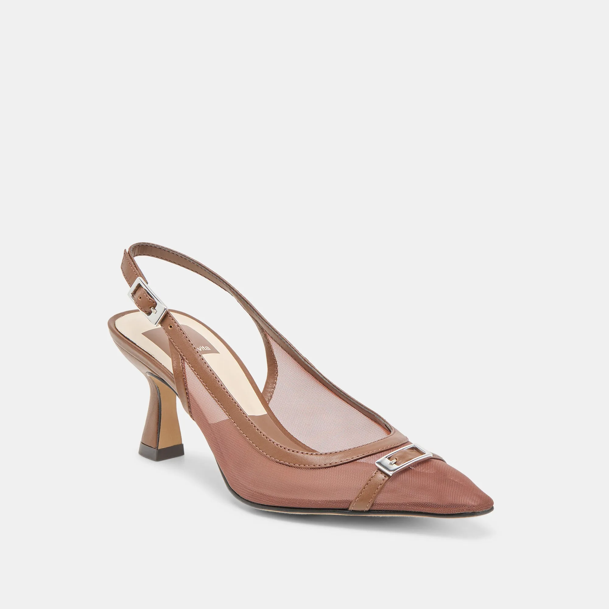 LORINE HEELS ESPRESSO MESH Timeless Beauty Mom Chic