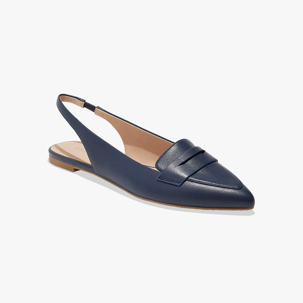 Home Safe Cloud Comfort Footwear Pennie Leather Slingback Ballet Flat