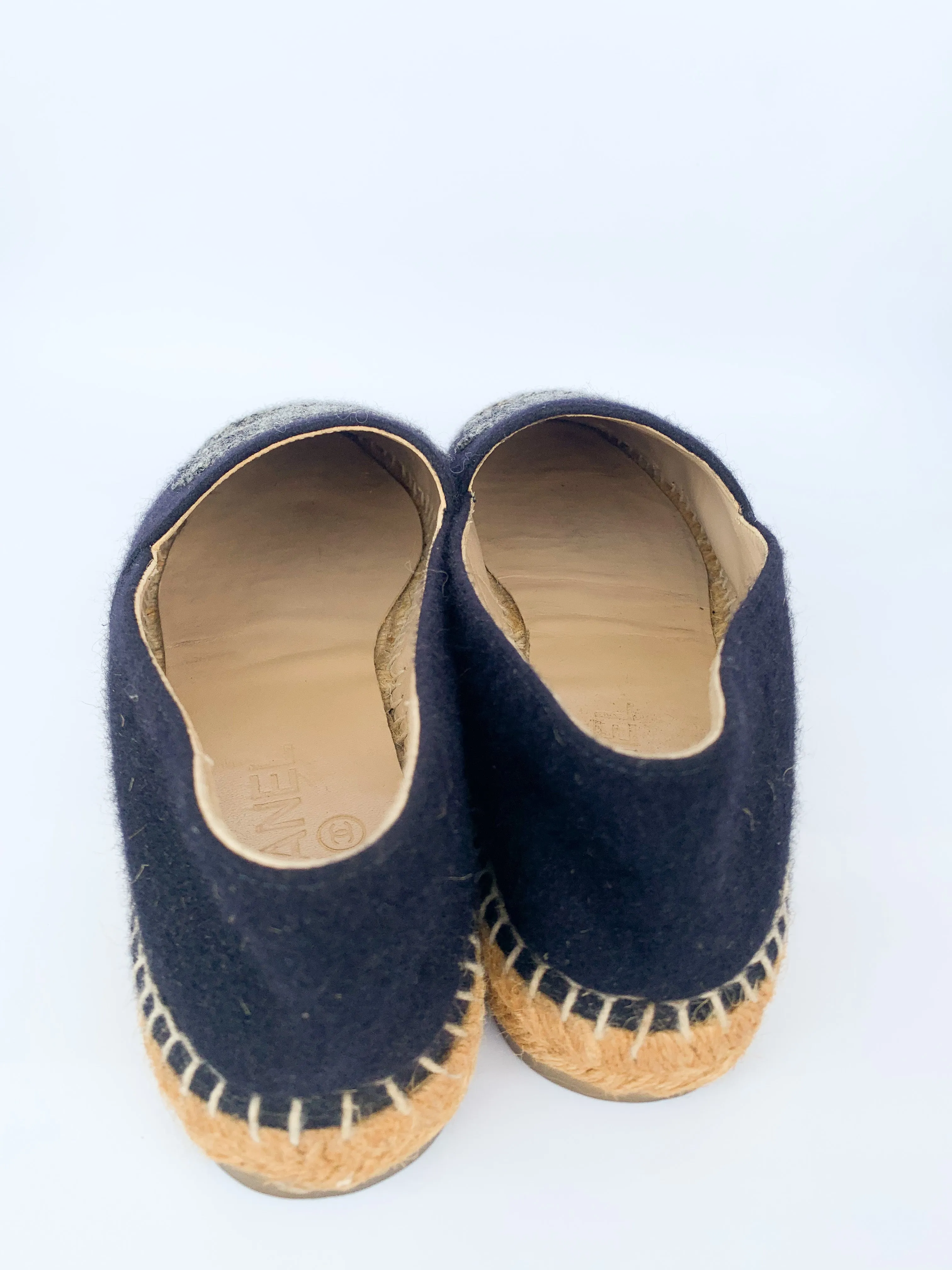 <b>CHANEL</b> <br>Espadrilles Tweed Felt 38