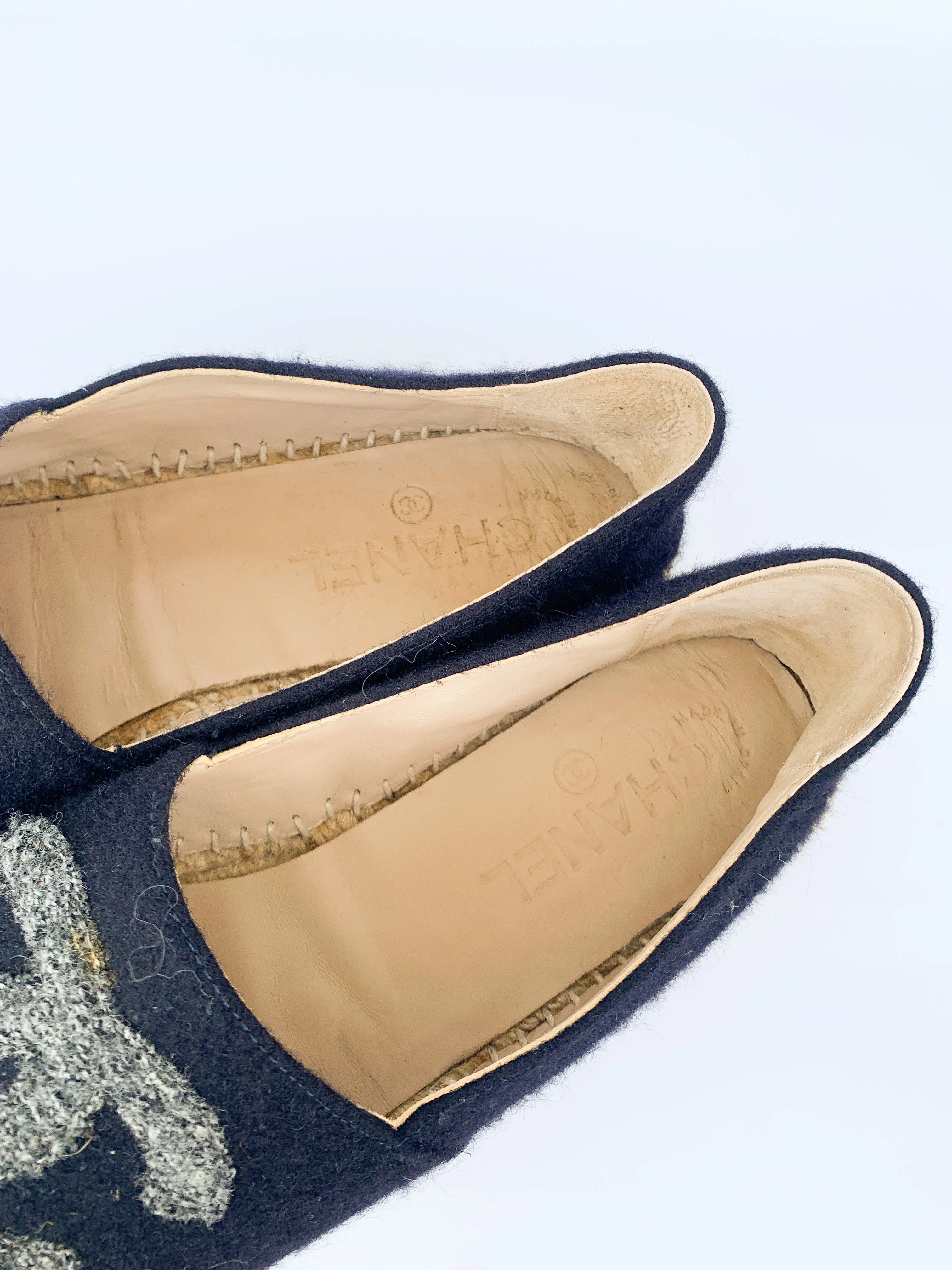 <b>CHANEL</b> <br>Espadrilles Tweed Felt 38
