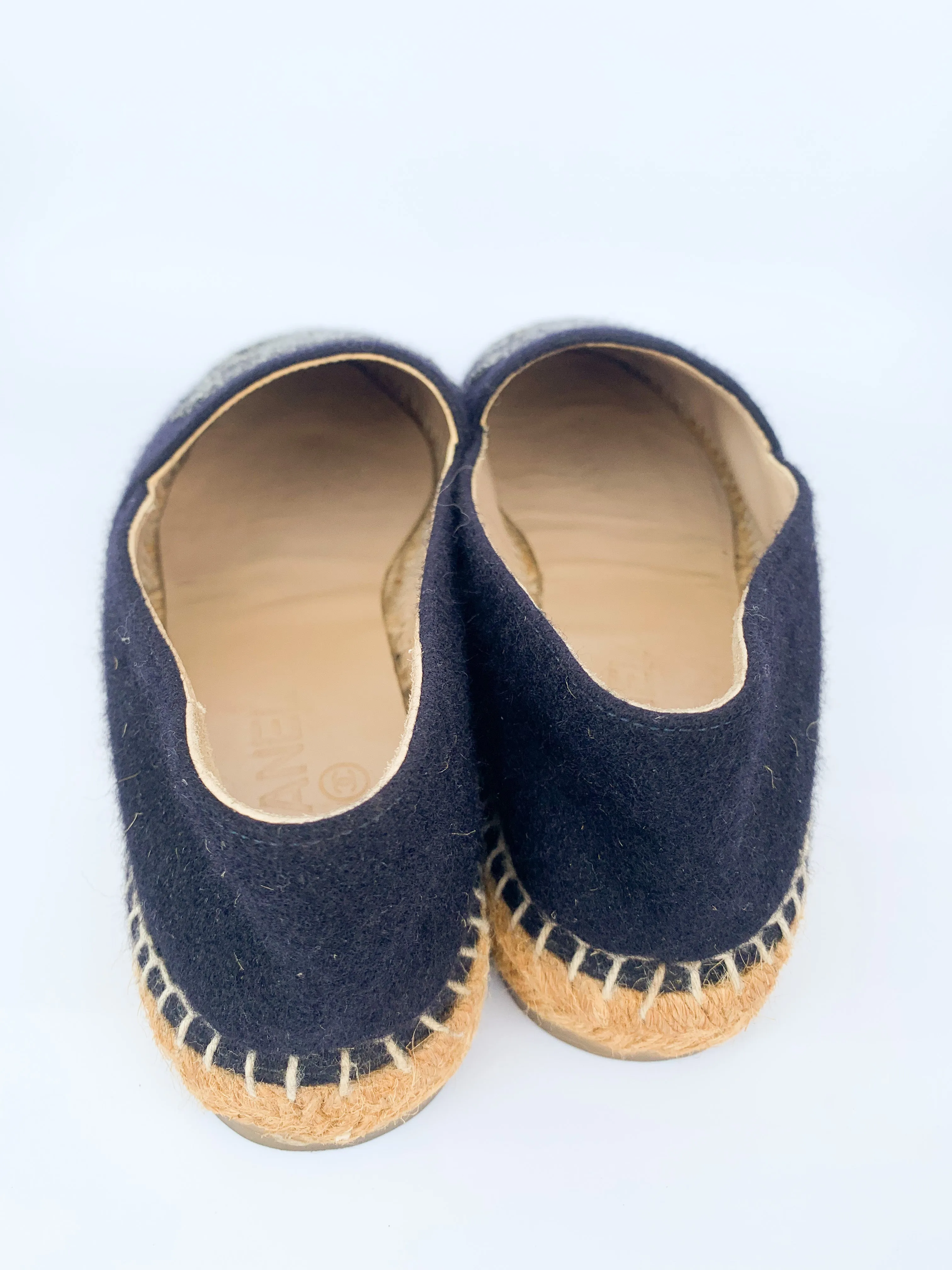 <b>CHANEL</b> <br>Espadrilles Tweed Felt 38
