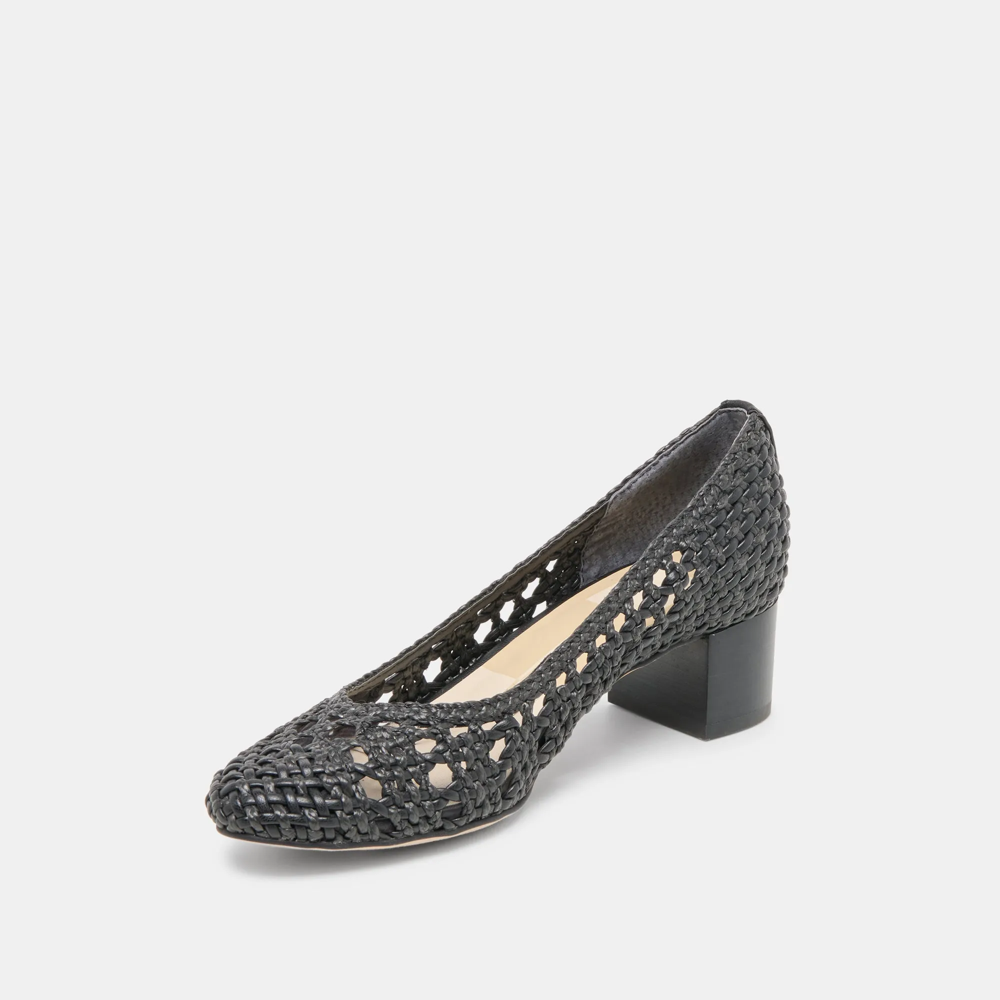 Zip Loop LULA HEELS BLACK WOVEN RAFFIA