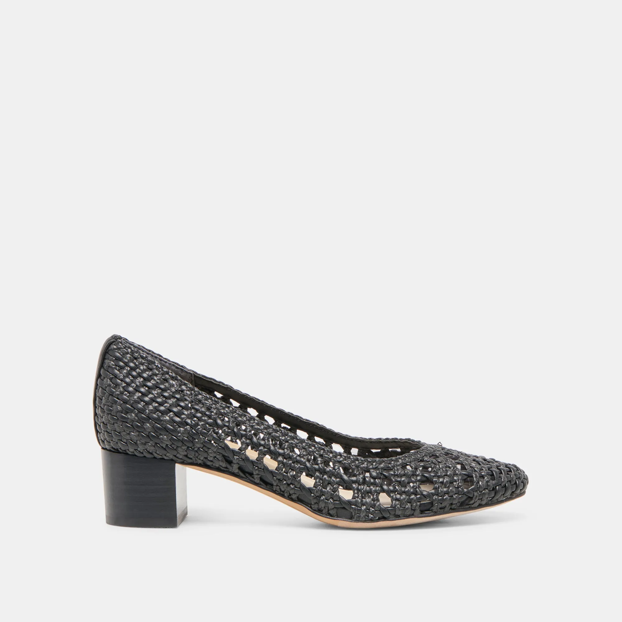LULA HEELS BLACK WOVEN RAFFIA Icon Pick Trendy Footwear