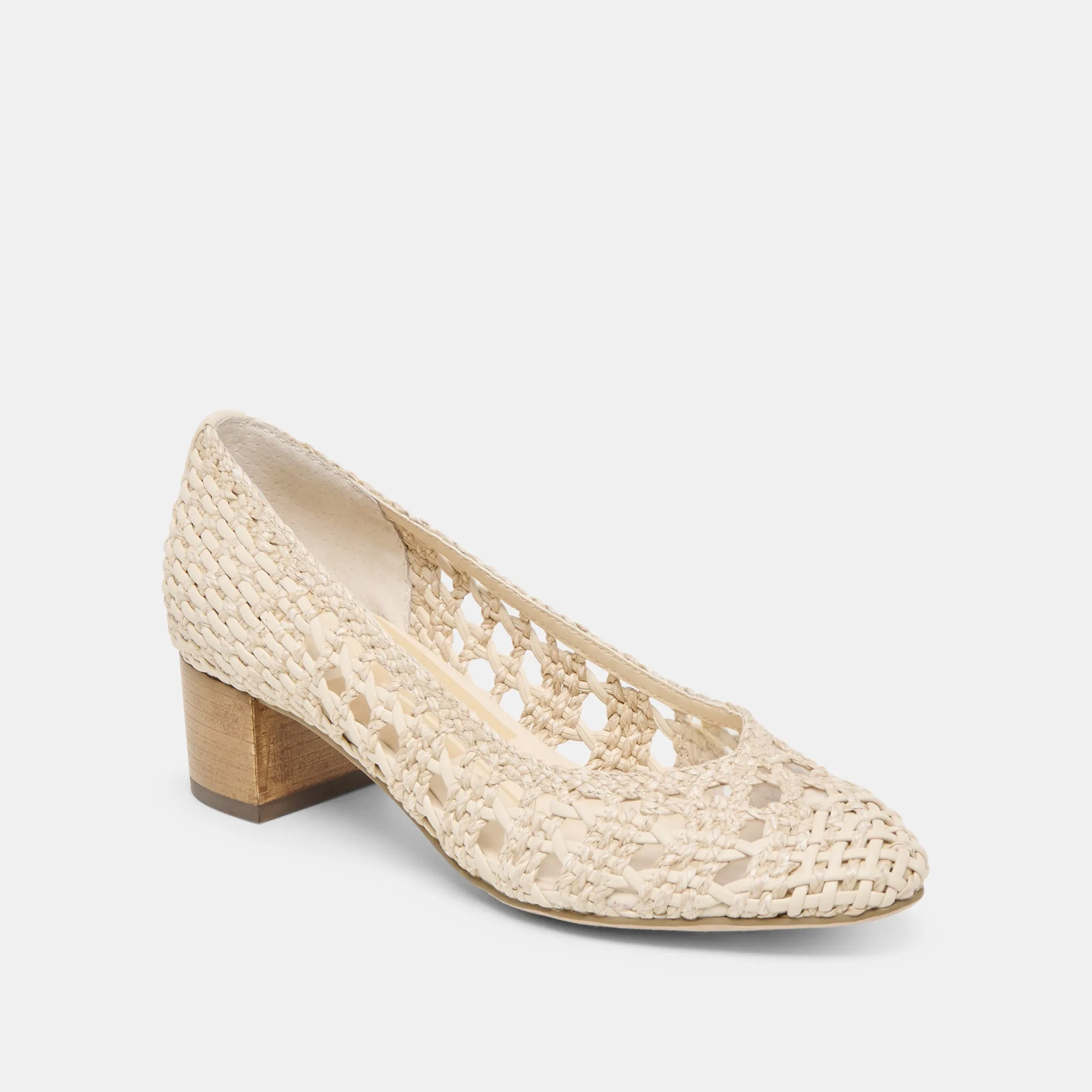 Iconic Shape LULA HEELS IVORY MULTI WOVEN RAFFIA
