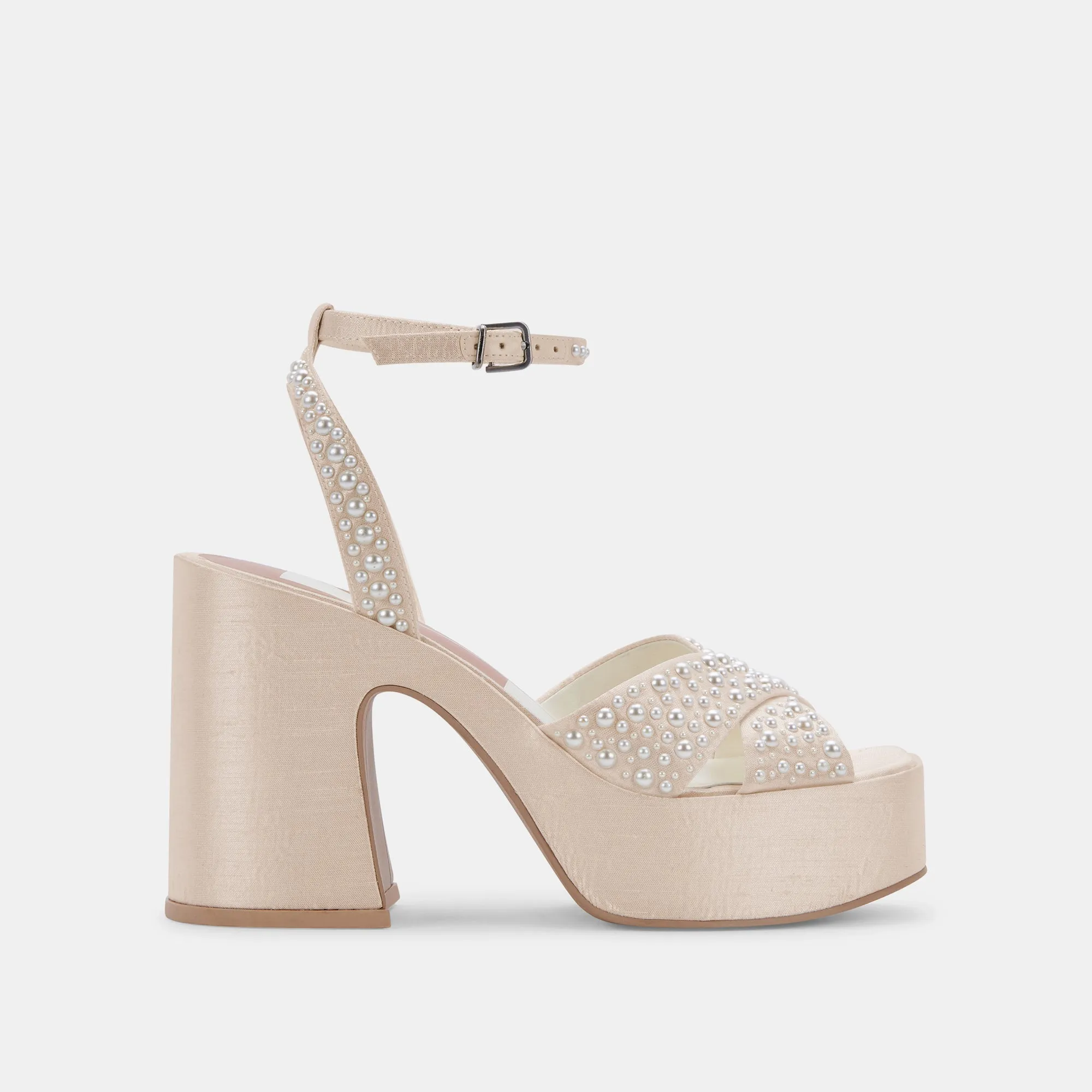 Resort Glam WESSI PEARL HEELS VANILLA PEARLS