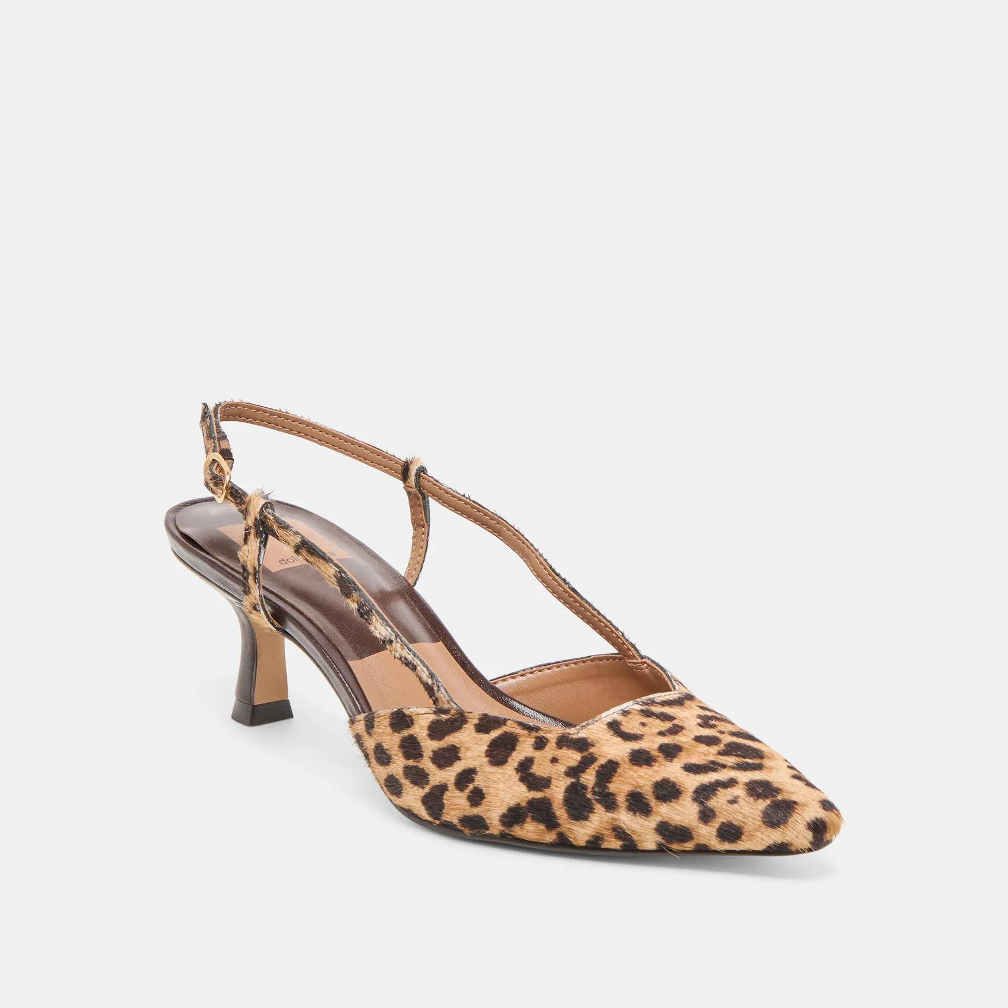 Leg Spark Flattering Walk ODELA HEELS DK LEOPARD CALF HAIR