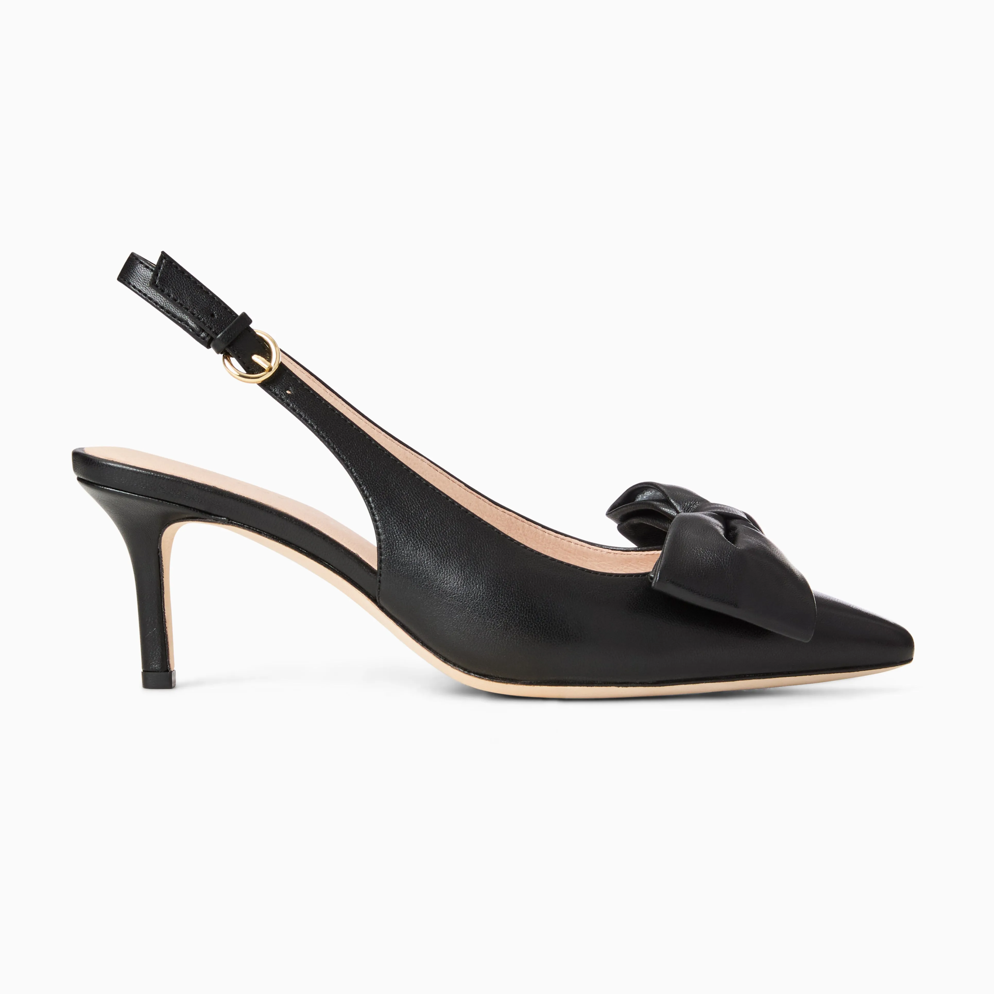 Maclean Leather Bow Slingback Heel Pointed Dress Shoes