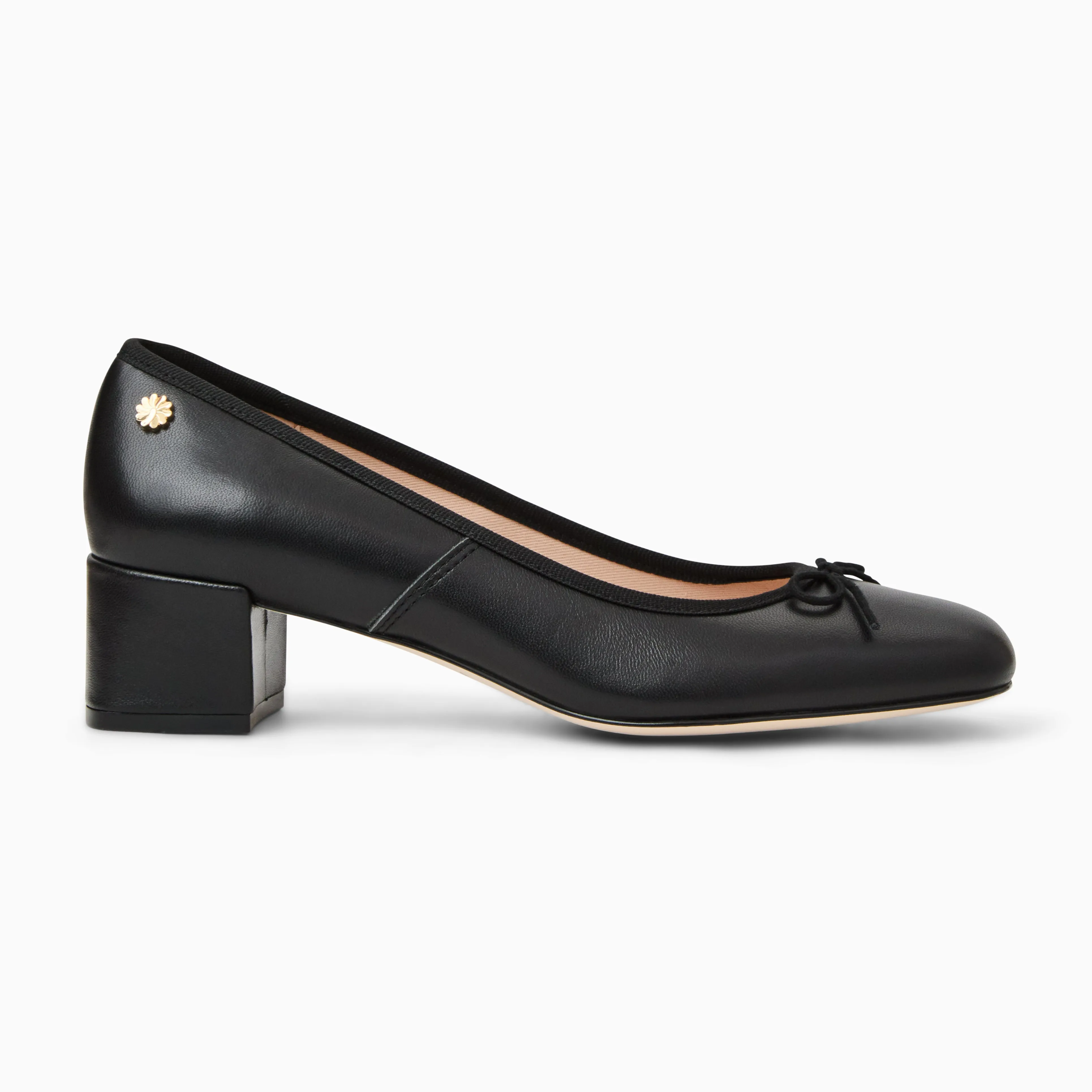 Maddy Leather Low Block Heel Statement Footwear