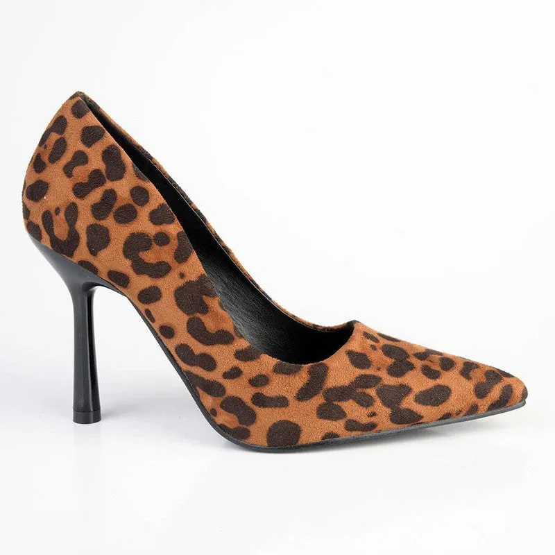 Madison Lila 5 Basic Court Hourglass Heels - Leopard