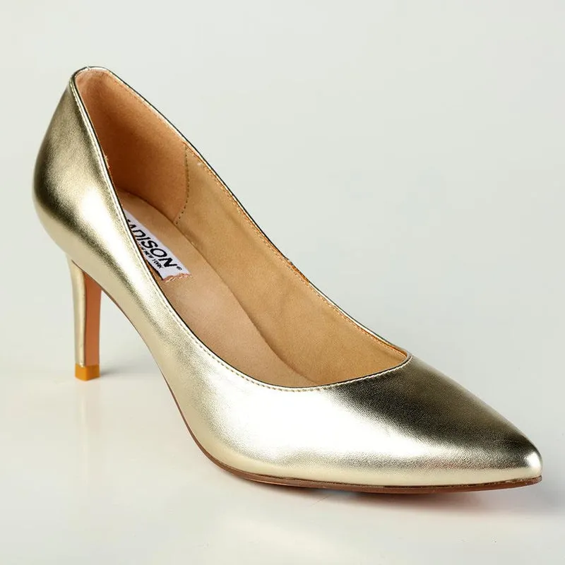 Madison Lucy Penny Court Heels - White Gold