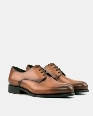 Premium Leather Upper Wingtip Detailing Marco Derby in Tobacco Calf