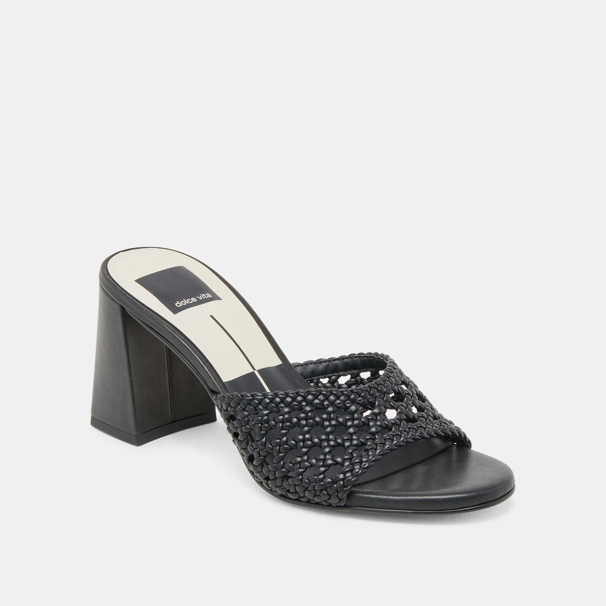 MARGOE HEELS BLACK WOVEN STELLA Mom Chic