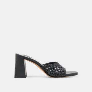 Tokyo Chic MARGOE HEELS BLACK WOVEN STELLA